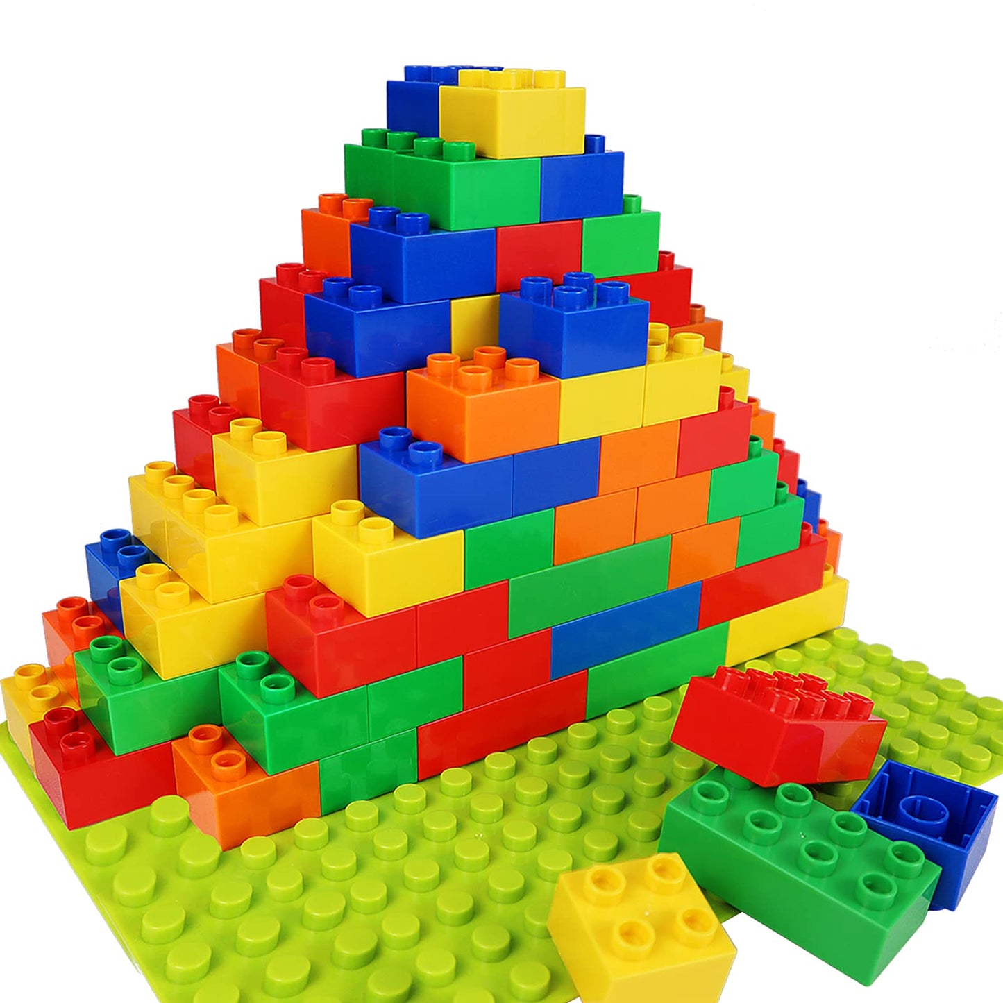 Large Building Blocks for Toddlers Kids Age 2-5, 100 PCS Set with Baseplate