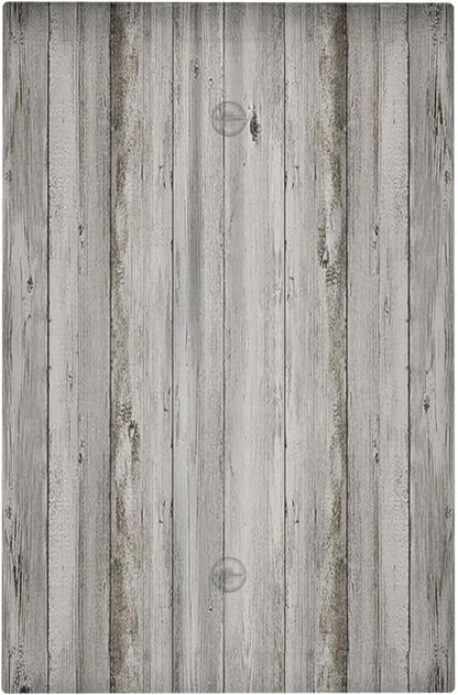 Light Switch Cover Plate Farmhouse Rustic Grey Barn Door Wood 1 Gang No Device Blank Electrical Wall Plates Faceplate Decorative Switch Plate for Bedroom Cabin Decor