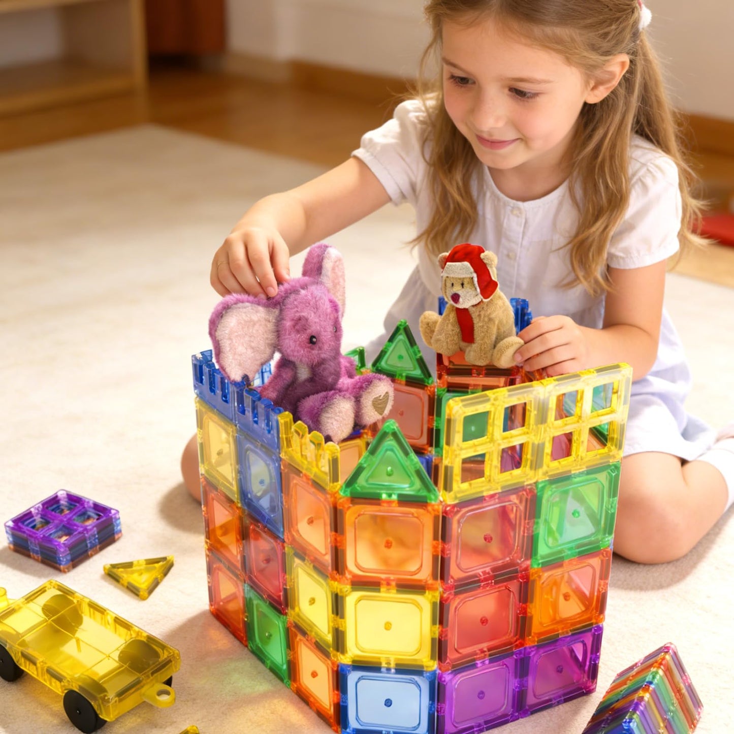 60 PCS Magnetic Building Tiles Kids Toys STEM Magnetic Blocks Sensory Toys