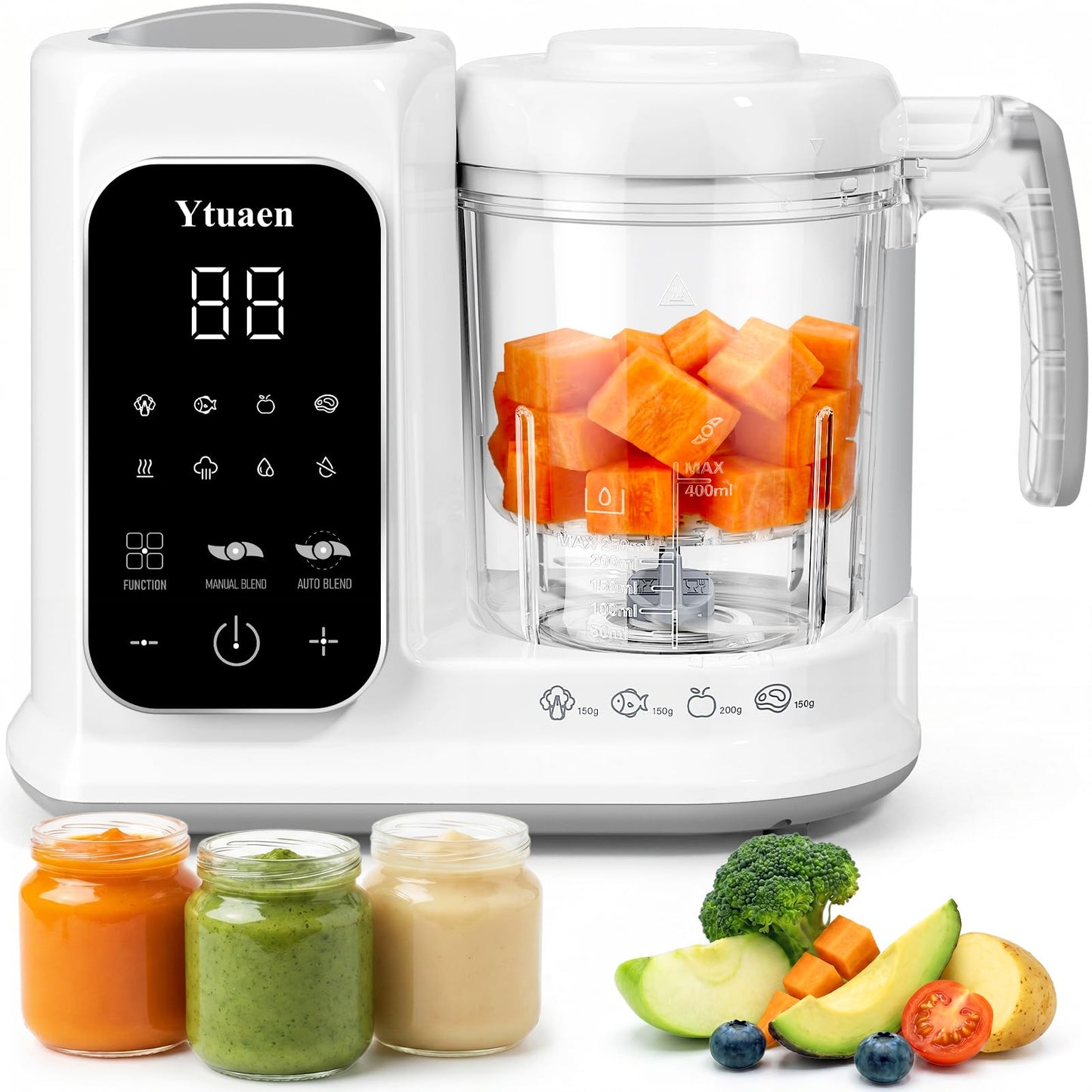 Baby Food Maker with Large Steam Basket Onestep Baby Food Processor Steamer with Steam & Grinding