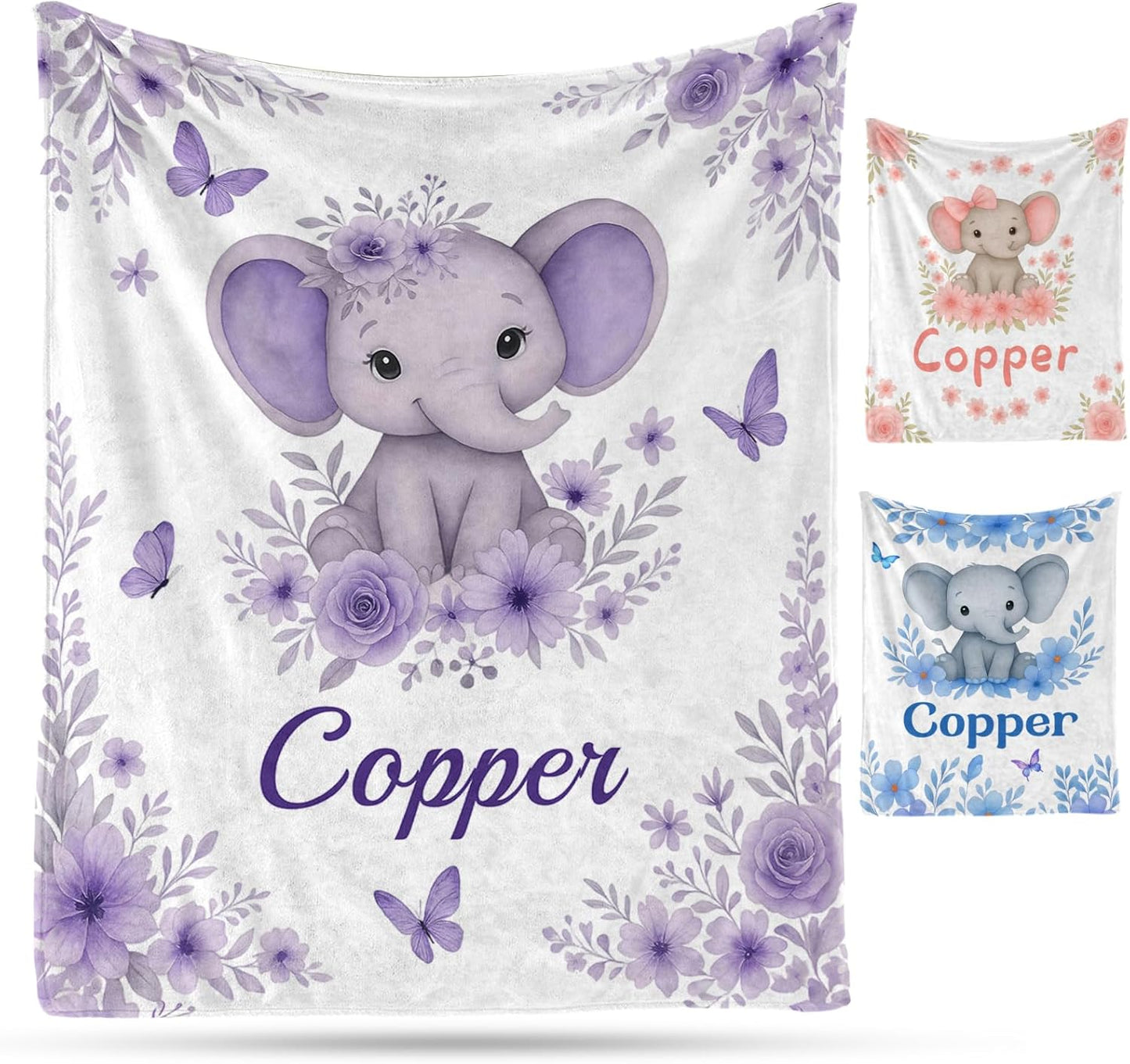 Ship Next Day, Personalized Baby Blanket – Printed in USA, Custom Baby Blanket for Boys & Girls