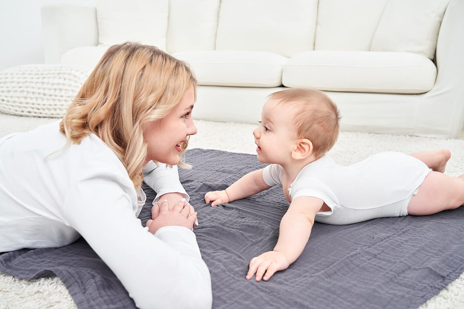Baby Muslin Swaddle Blankets for Boys and Girls,4-Pack Breathable and Skin-Friendly,Wrap Soft Silky