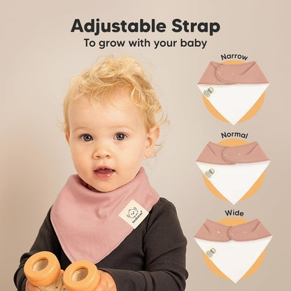 8-Pack Organic Baby Bandana Bibs for Girls - Super Absorbent Triangle Baby Bibs for Drooling and Teething Infant, 100% Cotton Extra Soft for Newborn, Infant 0-36 Months (Butterflies)