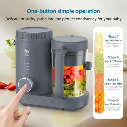Baby Food Maker Bellababy Baby Food Processor, Puree Blender Steamer with Reversible Steam Basket
