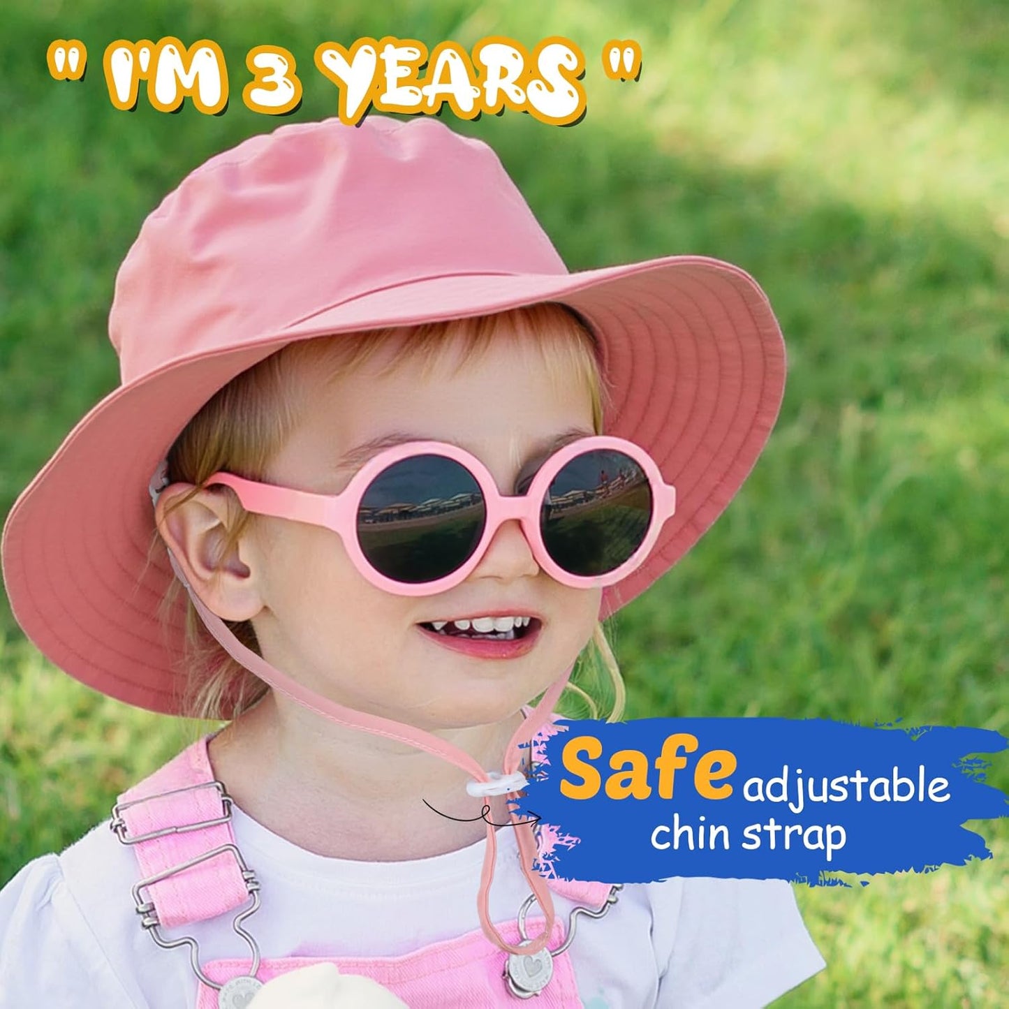 Baby Sun Hat Kids Summer UPF 50+ Toddler Bucket Hat Wide Brim Adjustable Beach Hats for Boys Girls Age 0-6 Years