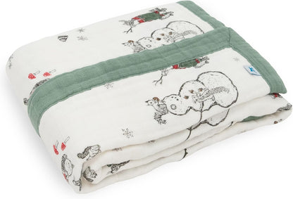 Little Unicorn Newborn Receiving Quilt | Ultra- Soft, Multi-Layered Muslin Fabric | Gift for