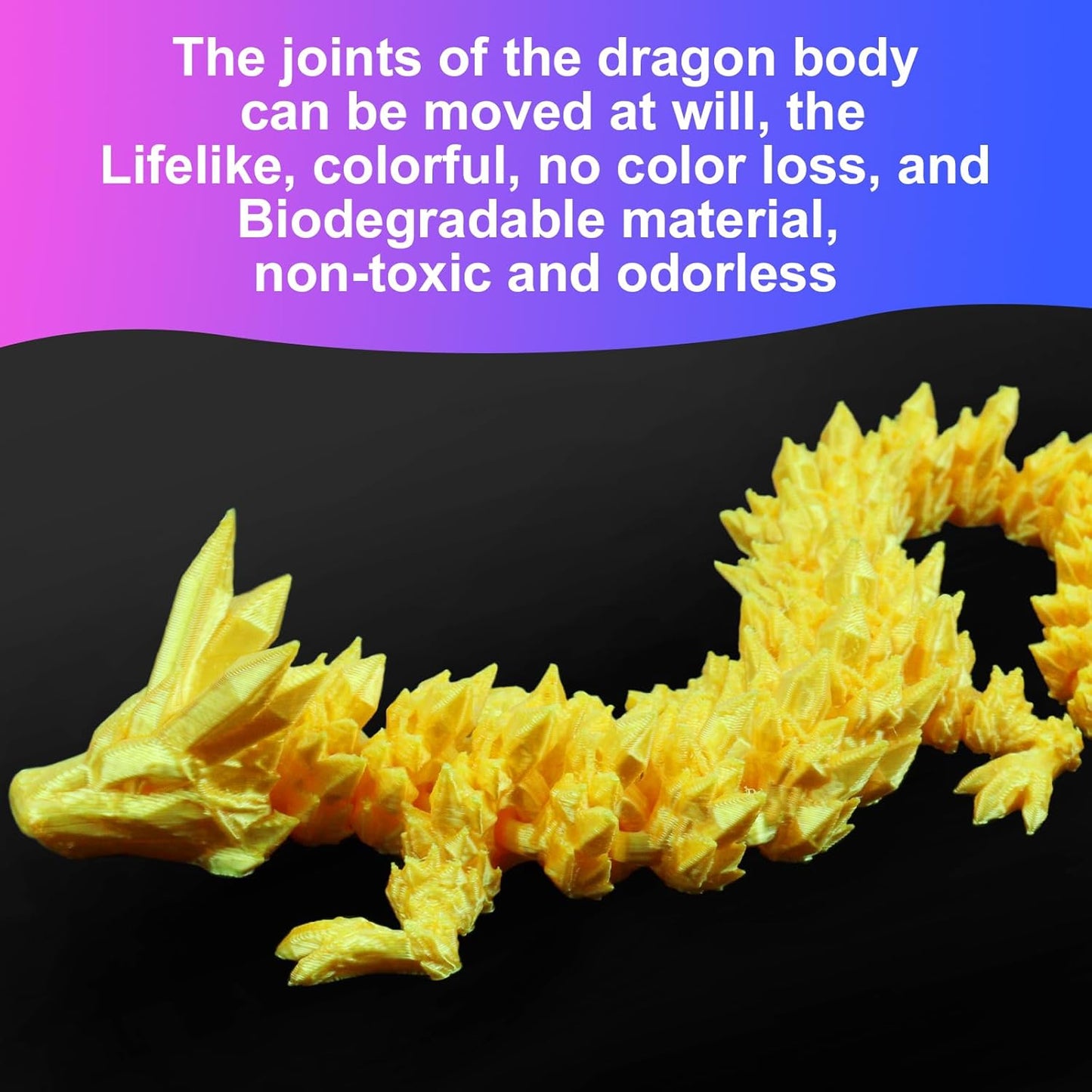 Easter Eggs, 12In Boys Dragon Toys, 3D Printed Dragon Eggs with Articulated Dragon Inside, Dragon Surprise Eggs Fidget Toys, Executive Desk Toys, Easter Egg Fillers Easter Gifts for Kids(Laser Yellow)