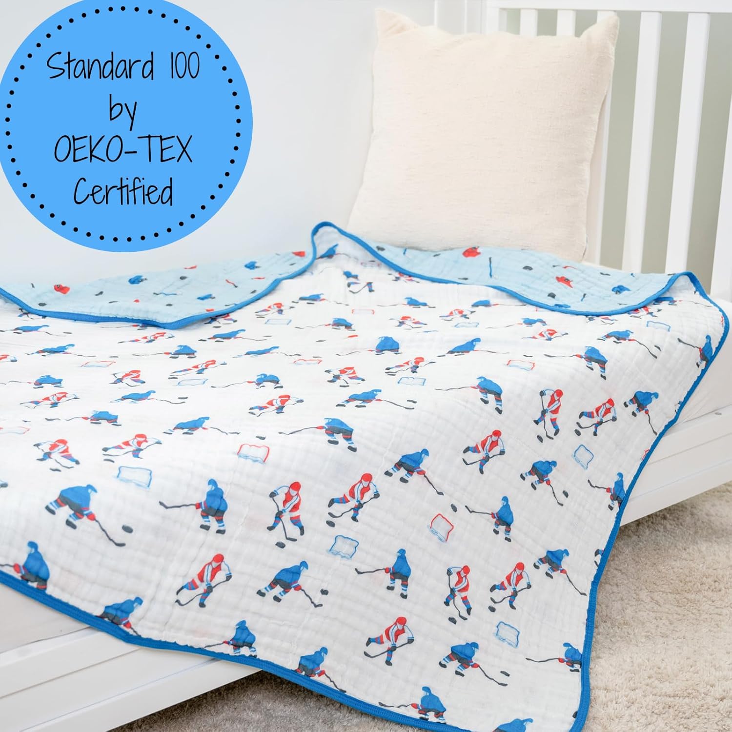 LollyBanks Muslin Blanket 100% Organic Cotton, Muslin Quilt Lightweight, 6 Layers Baby Blankets