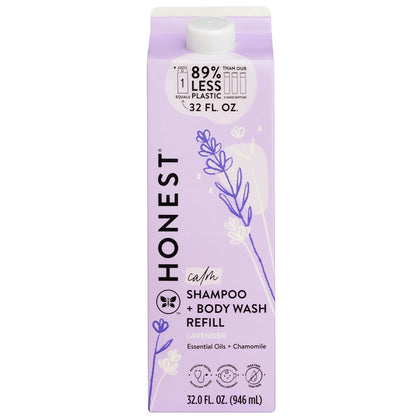 The Honest Company 2-in-1 Cleansing Shampoo + Body Wash Refill Carton | Gentle for Baby | Naturally