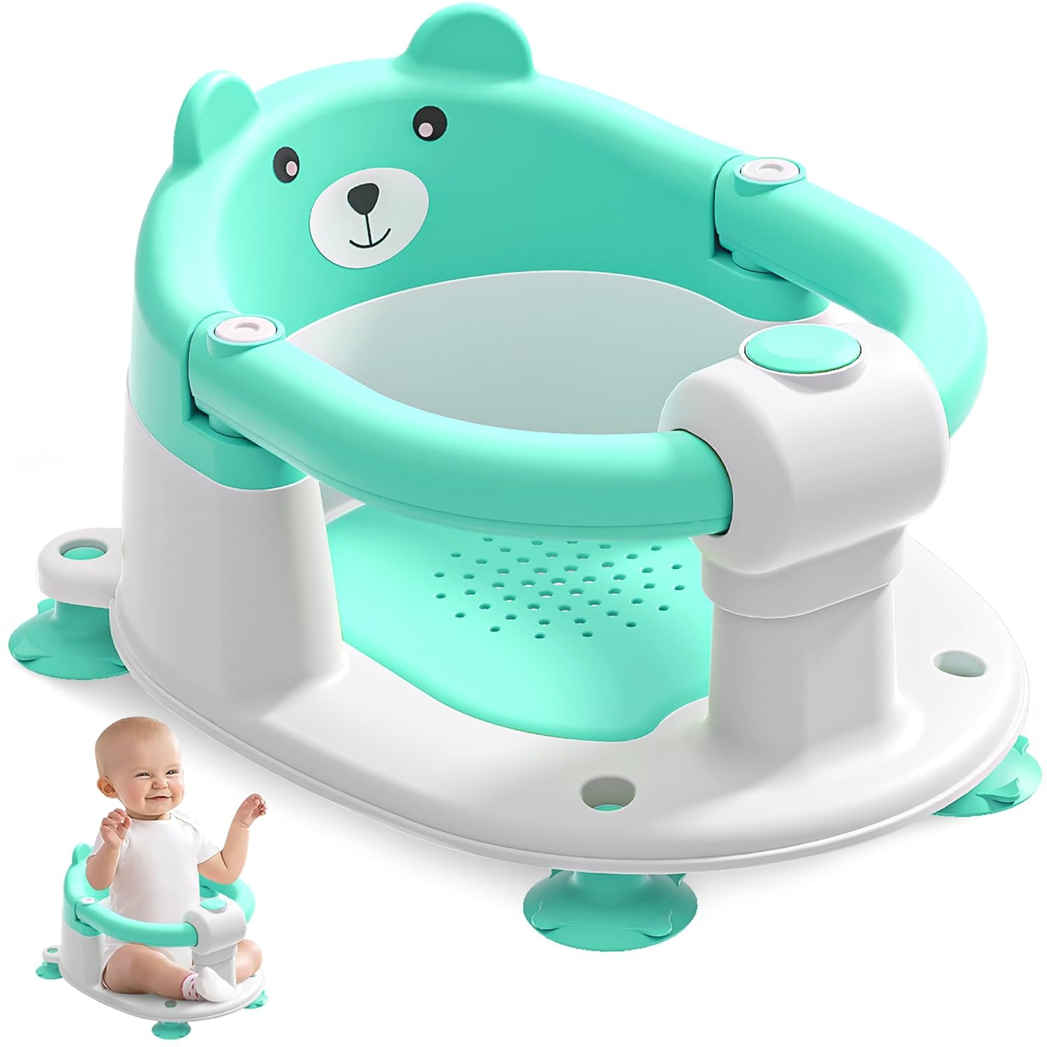 Baby Bath Seat for Babies 6 Months & up, Non-Slip Toddler Bath Seats for Babies Sitting Up, Safe