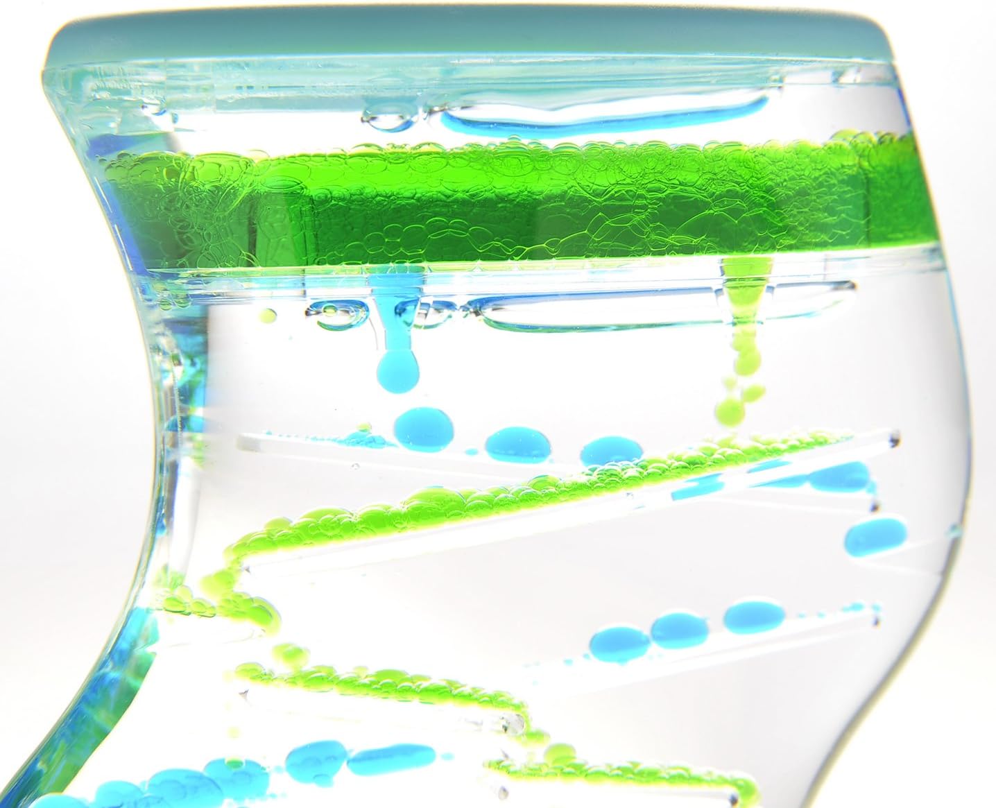 PowerTRC Spiral Liquid Motion Bubbler, Liquid Sensory Toy Timer, Calm and Relaxing Fidget Desk Toy, Helps with Anxiety, Austism, ADHD. Gifts for Kids and Adults Classroom and Office