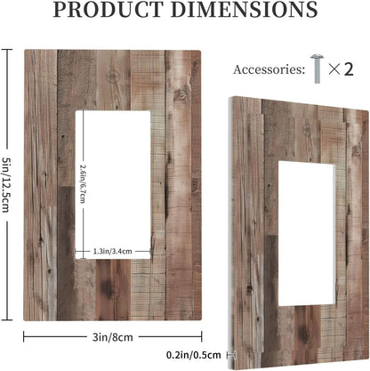 Decorative Outlet Covers Retro Wood Plank Vintaga Wooden Board 1 Gang Single Decora GFCI Device Light Switch Covers Plate 1 Rocker Wall Plate Jumbo Faceplate for Bedroom Home Decor