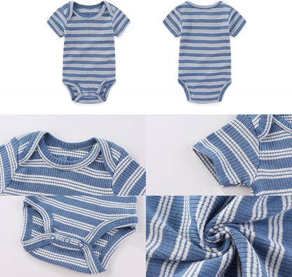 Four Seasons Baby Boy Girl Bodysuits 5-Pack Cotton Comfort Short Sleeve Baby Clothes Soft Infant Outfits