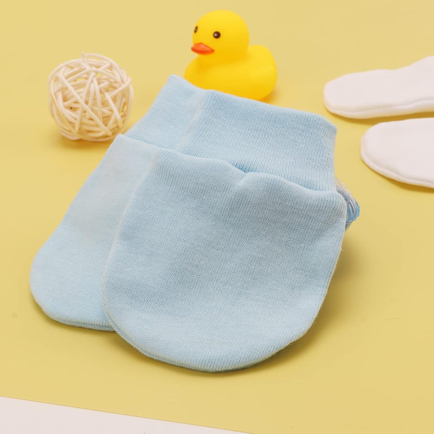 BQUBO Newborn Infant Toddler Mittens No Scratch Cotton Elastic Wrist Gloves Hypoallergenic for 0-6 Months Baby Boys Girls