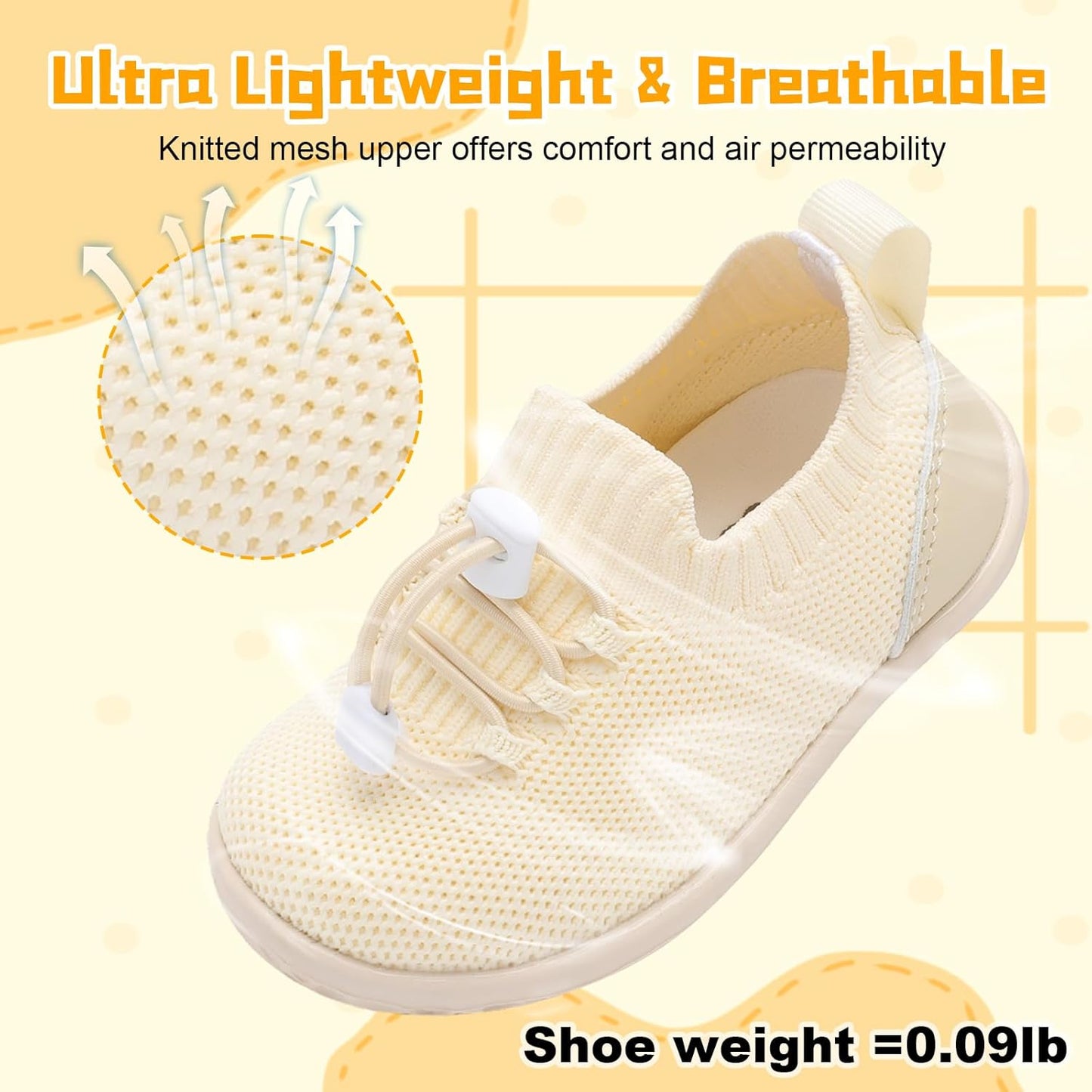 FEETCITY Baby Shoes Boys Girls First Walking Shoes Lightweight Infant Sneakers Slip On Shoe