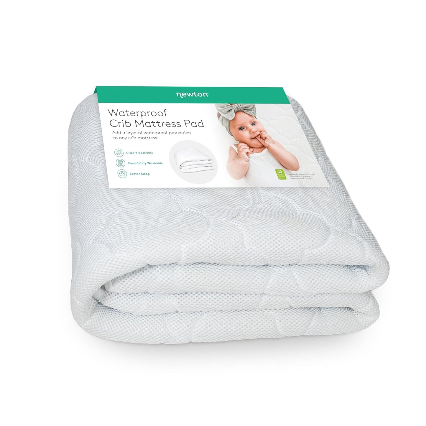 Newton Baby Waterproof Crib Mattress Pad | Ultra-Breathable Quilted Layer for Comfort & Universal