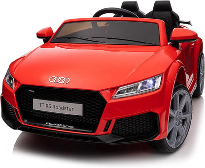 Electric Ride on Car for Kids, Licensed Audi 12V 7Ah Kids Ride-on Toy for Toddlers 3-5 Year Old Girls with Remote, Bluetooth - Red