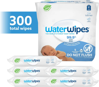 WaterWipes Sensitive+ Newborn & Baby Wipes, 3-In-1 Cleans, Cares, Protects, 99.9% Water, Unscented