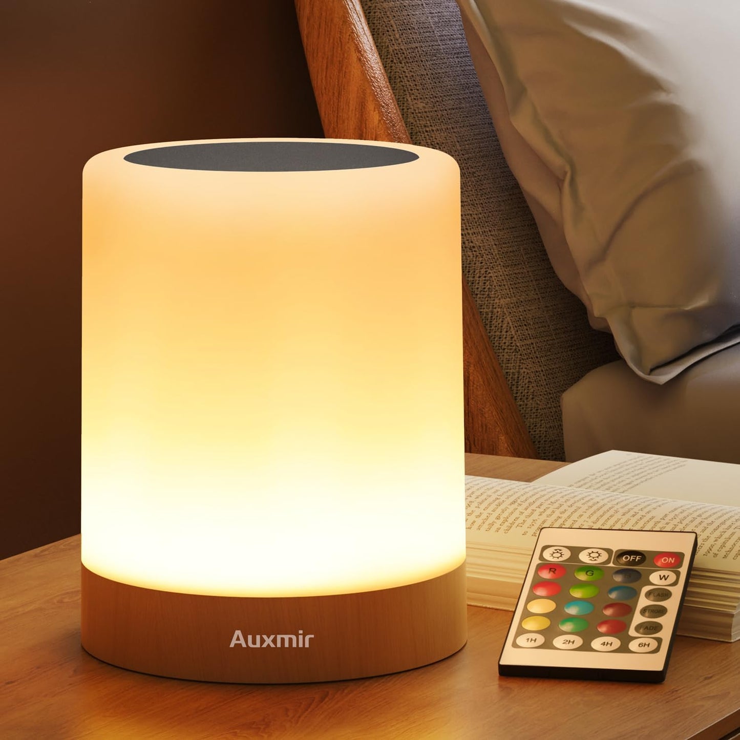 LED Night Light Bedside Lamp Touch and Remote Control Dimmable Tabletop 13 Colors Changing 5 Brightness Adjustable Rechargeable Portable Lamp for Baby Kids Bedroom Living Room Outdoor Camping