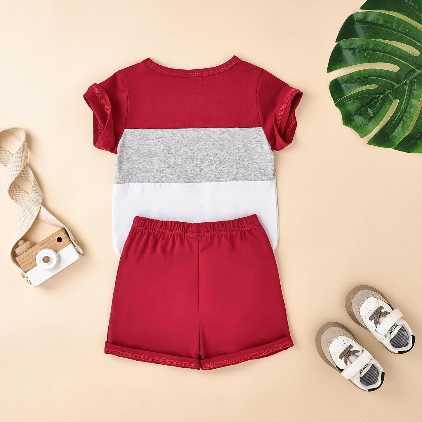 Baby Boy Clothes Toddler Boy Summer Outfits Short Sleeve Patchwork Top T-shirt & Pocket Pant Set 2 Piece 12 Months-4T