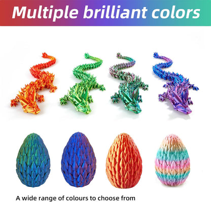 Easter Eggs 3D Printed Dragon Egg Dragon Eggs with Dragon Inside Fidget Toys Pendant Desk Decorative Easter Egg Fillers Easter Gifts for Boys Kids Home Office Decor (Laser Green)