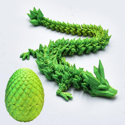 2 PCS Mini 3D Printed Dragon in Egg,Full Articulated Crystal Dragon,Flexible Joints Home Decor Executive Desk Toys, Creative Gifts