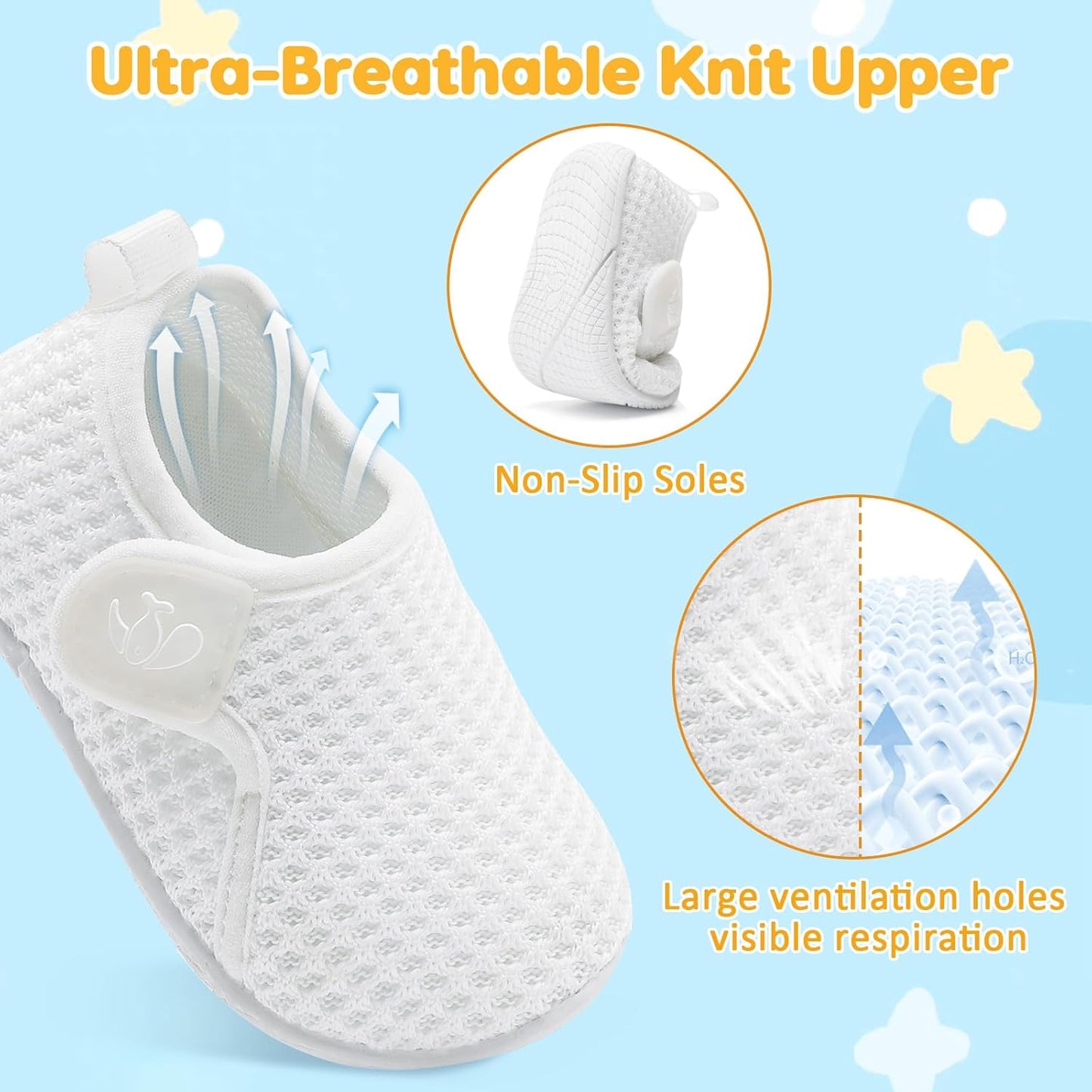 FEETCITY Toddler Walking Shoes Slip On Toddler Shoes Boys Girls Kids Sports Sneakers Casual School Shoes Barefoot Shoes