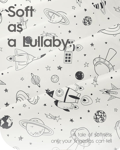 Crib Sheet for Boy Girl, Premium Soft Jersey Knit Fitted Crib Sheet, Safe and Snug, Durable, Stylish Crib Sheet, 28''x52''x9'' Extra Deep Pocket, Night Space