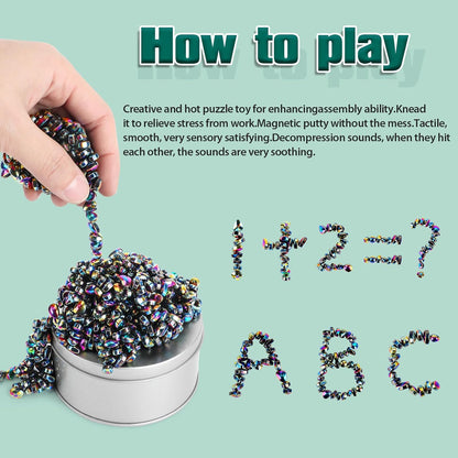 Magnetic Putty Over 1000 Weak Magnetic Beads Fidget Ferrite Putty Crags Magnetic Stones Fun Quiet Magnetic Balls Fidget Toys for Office and Desk (Colorful)