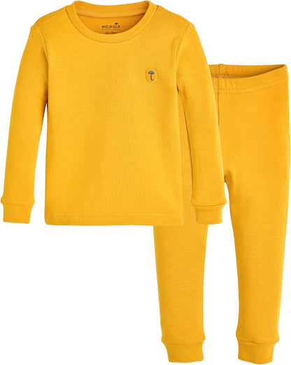 moimoln 6M-8Y Modal Cotton Solid Soft Breathable Baby Toddler Boys Girls Snug fit Pjs Long Sleeve Pajamas Set Sleepwear Daily