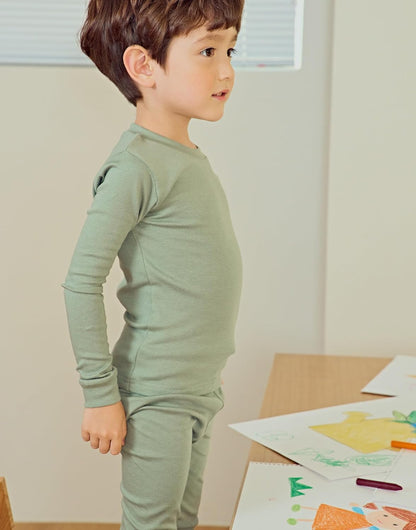 moimoln 6M-8Y Modal Cotton Solid Soft Breathable Baby Toddler Boys Girls Snug fit Pjs Long Sleeve Pajamas Set Sleepwear Daily