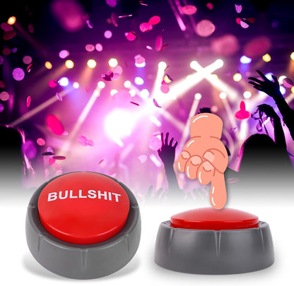 4 Pcs Dance Party Buttons with Music Sound - 30s Funny Buzzer Buttons for Office Toys, Novelty Fun, Gag Gifts, Cool Desk Decor Gadgets(3.5 x 3.5 x 1.5 inches, Red and Black)