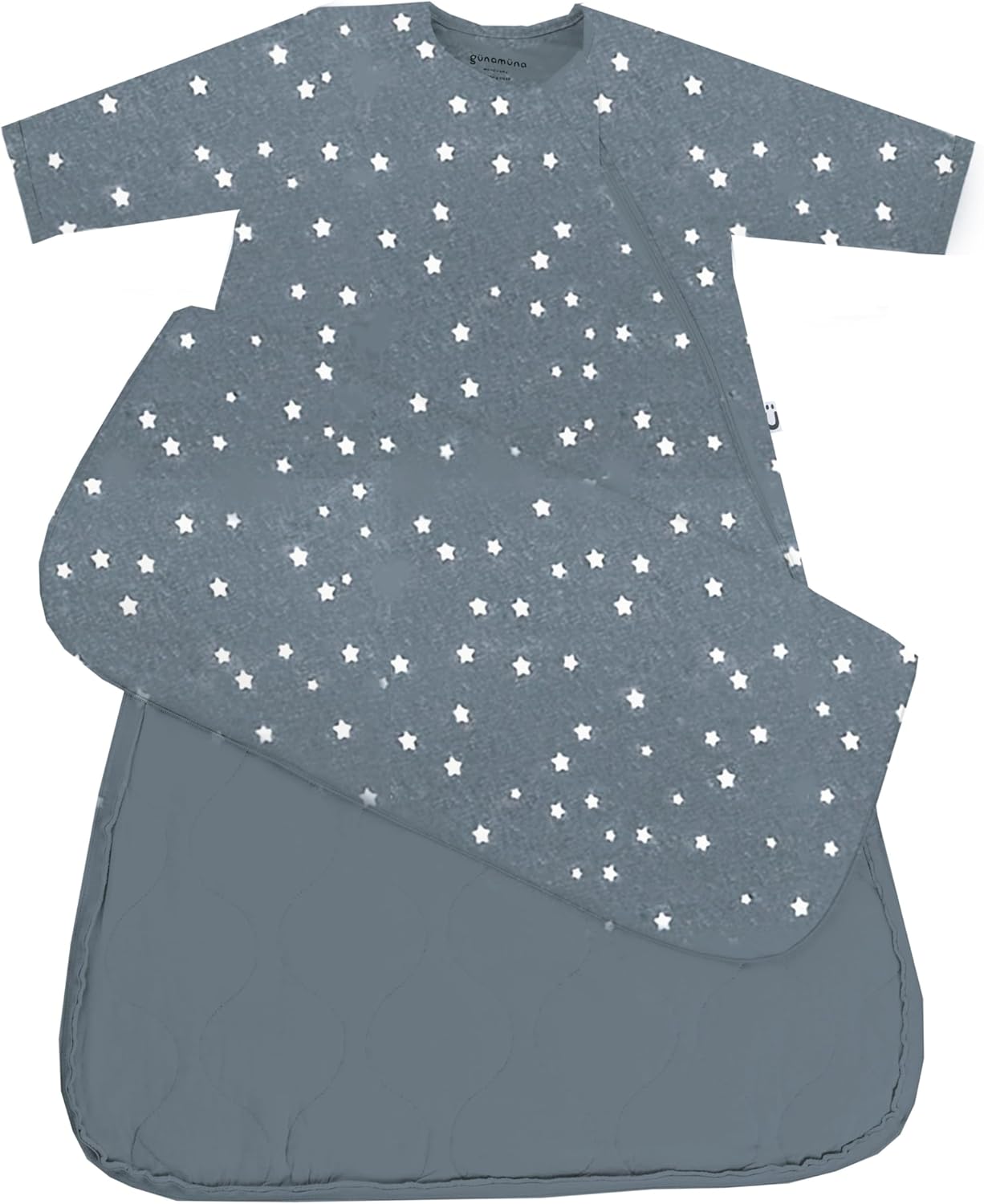 GUNAMUNA Unisex Long-Sleeve Sleep Sack, Wearable Sleep Bag for Babies and Toddlers, Soft Rayon, 1.0 TOG, 3 to 36 Months