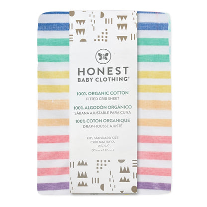 HonestBaby unisex-baby Fitted Crib Sheets Set Standard Mattress, 100% Organic Cotton Baby Boys