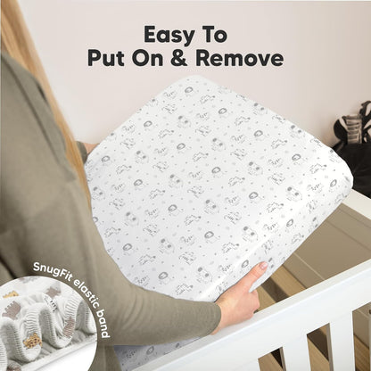 KeaBabies 2-Pack Organic Crib Sheets for Boys, Girls - 52x28 Fitted Crib Mattress Sheet Neutral
