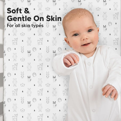 KeaBabies 2-Pack Baby Crib Sheets for Boys, Girls - 52x28 Viscose Derived from Bamboo Toddler Bed