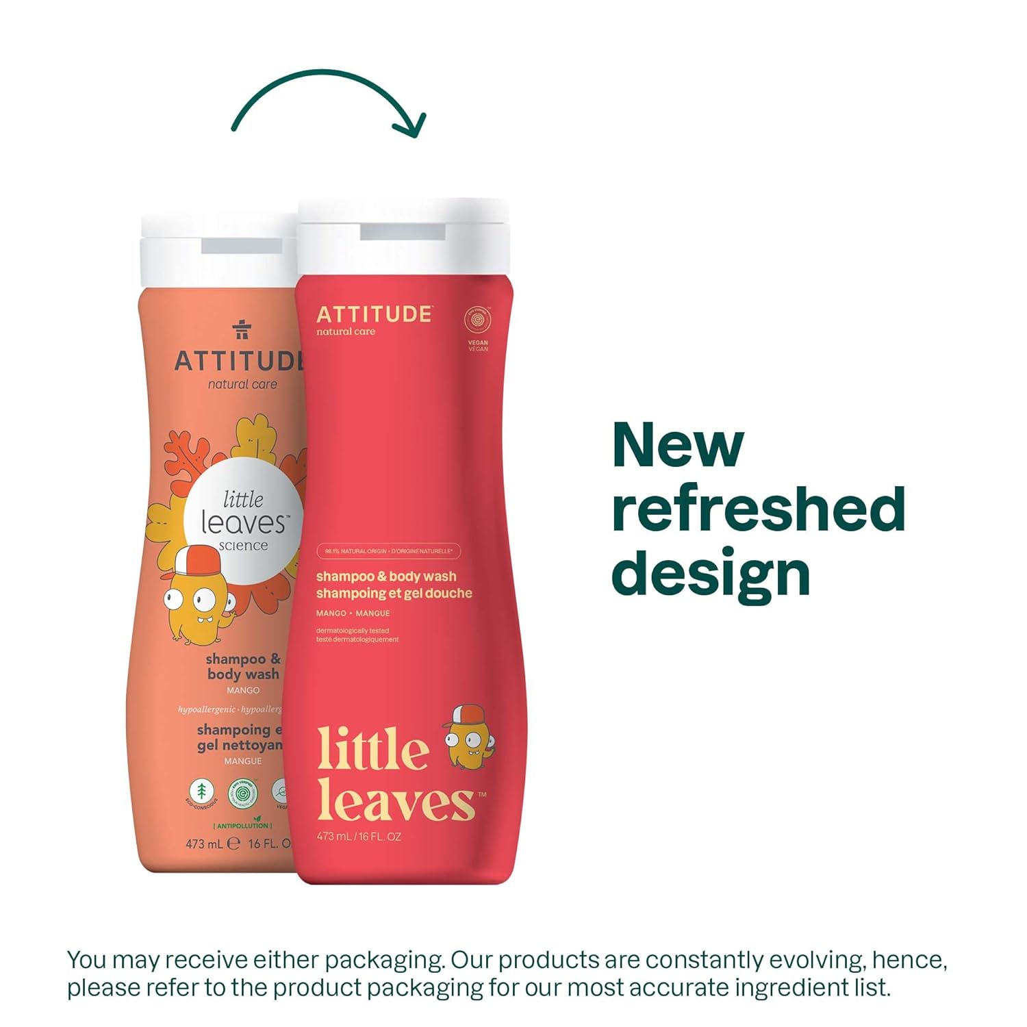 ATTITUDE Shampoo and Body Wash for Kids, EWG Verified Hair and Body Cleanser, Dermatologically