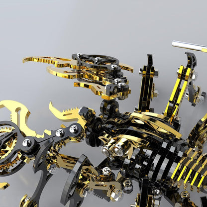 Scorpion 3D Metal Puzzles for Adults, Mechanical Scorpion King DIY Model Kit, 3D Brain Teaser Puzzle Stainless Steel Hand Assembled Detachable Model ArtCraft Desk Ornaments Toy (Black Gold)