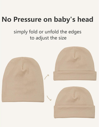 Konssy 6 Pack Baby Beanie Hats for Unisex, Toddler Beanies Baby Girl Boy Hat Warm Cap for Infant, Toddler