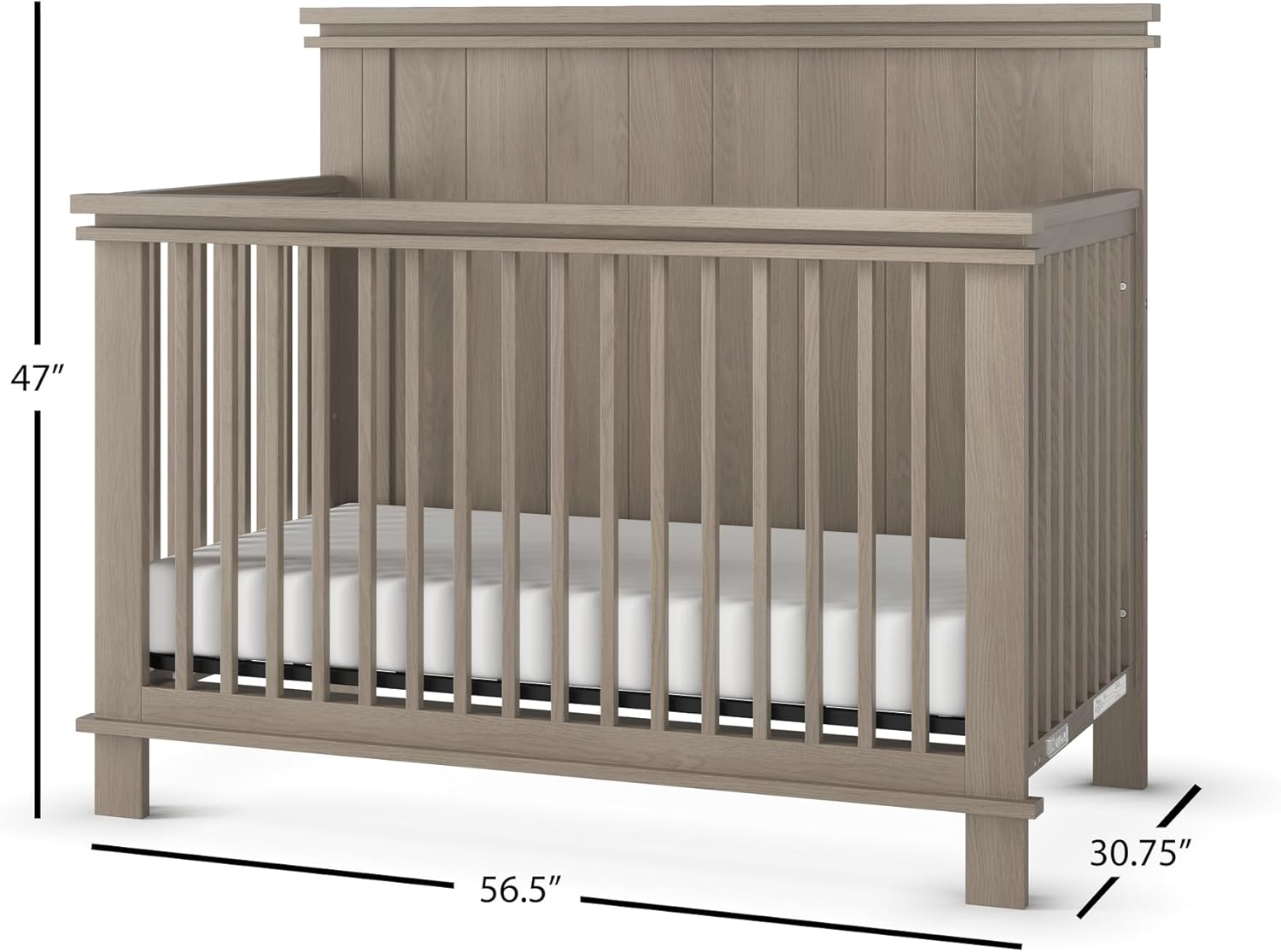 Child Craft Denman 4-in-1 Convertible Crib, Baby Crib Converts to Day Bed, Toddler Bed and Full