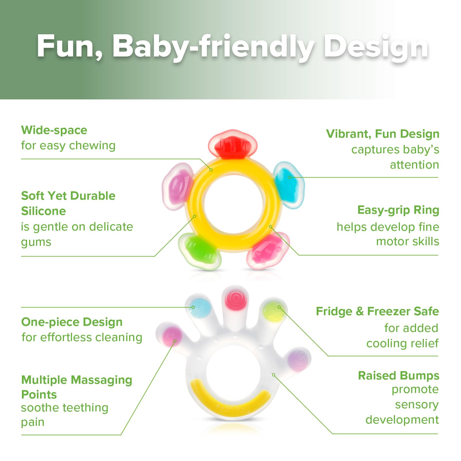 Haakaa Silicone Teether Combo, Baby Freezer Teething Toys, 2 Pack