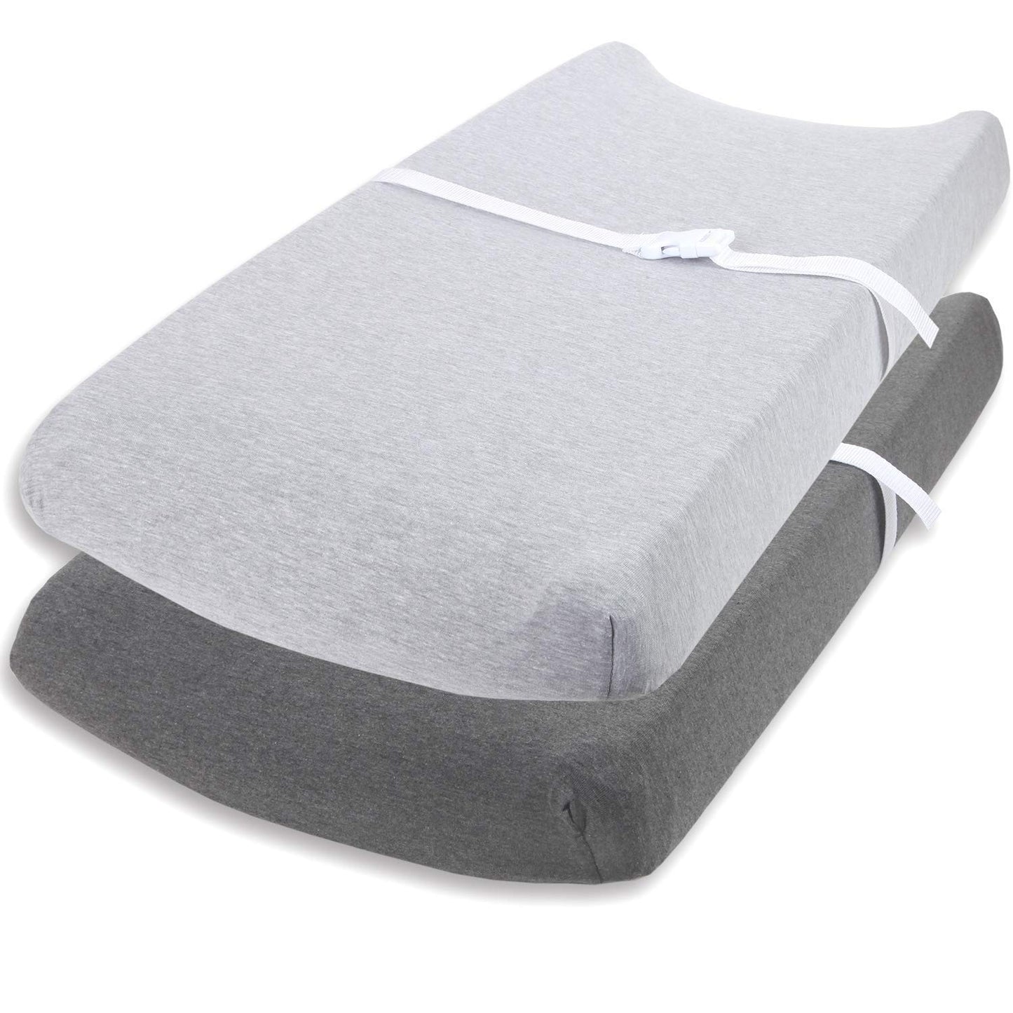 Cuddly Cubs Changing Pad Covers ??2 Pack ??Snuggly Soft Plush Cotton Changing Table Covers for Boy, Girl ??Fits Perfectly on Summer Infant and Other 16 x 32 Baby Changing Table Pads ??Heather Grey