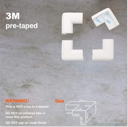 Roving Cove HeftyFit Corner Protector for Baby (8 Large Corners), Heavy-Duty Soft Rubber Foam Furniture Corner Bumper Guards, 3M Adhesive Pre-Taped, Oyster White (Off White)