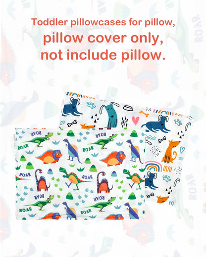 ALVABABY Toddler Pillowcases Stretchy Soft Kids Pillow Cover 2 Pack Fit 13"x 18" or 12"x16" Envelope for Girl Boy Sleepy Travel 2TPE32A
