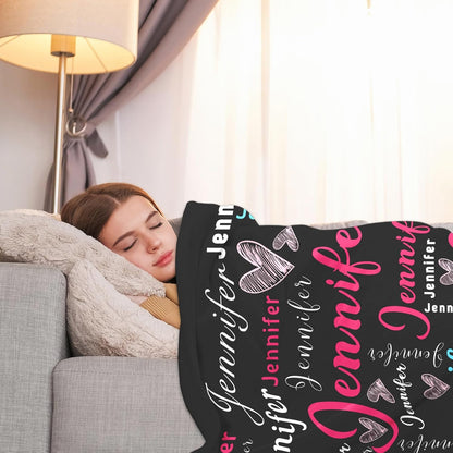 Ship Next Day, Custom Name Blanket - Printed in USA, Personalized Baby Blankets for Girls, Baby