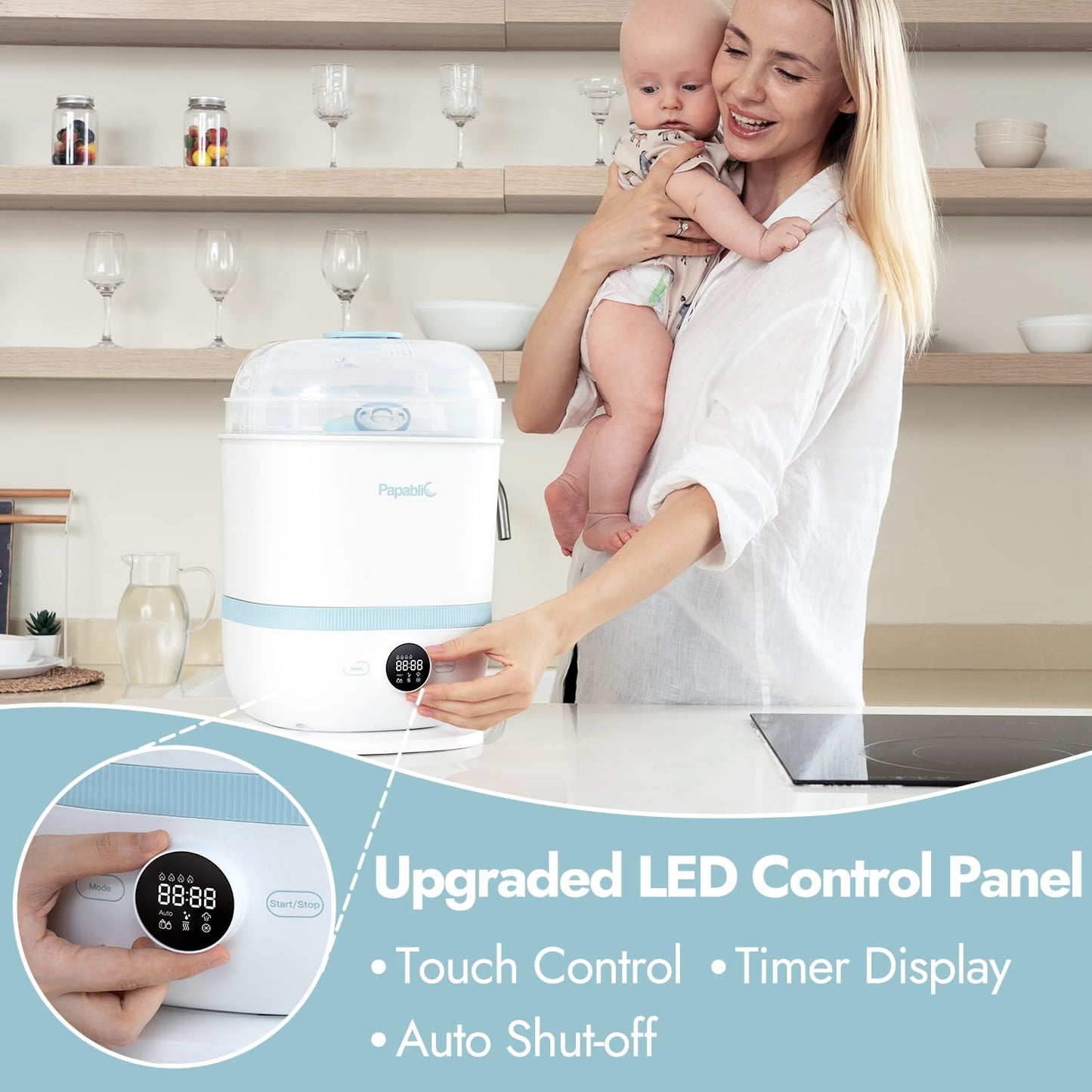 Papablic Bottle Sterilizer and Dryer Pro Max, 13 Bottles Extra-Large Capacity for Big Family
