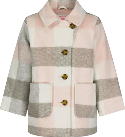Carter's Toddler Girls Midweight Jacket, Warm, Hooded, Water-Resistant Winter Coat