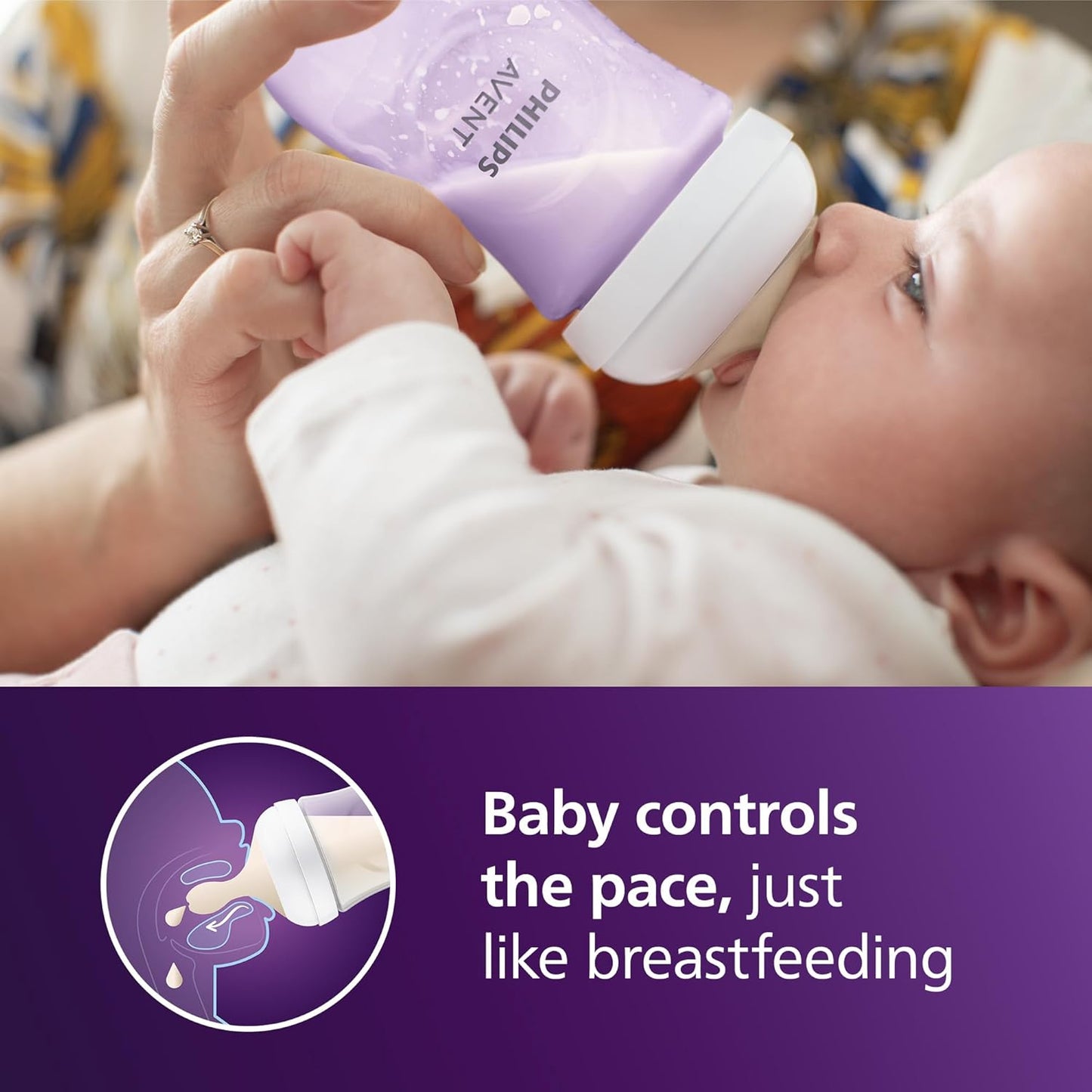 Philips Avent Natural Baby Bottles with Natural Response Nipples (Medium Flow, Flow 3), 9oz