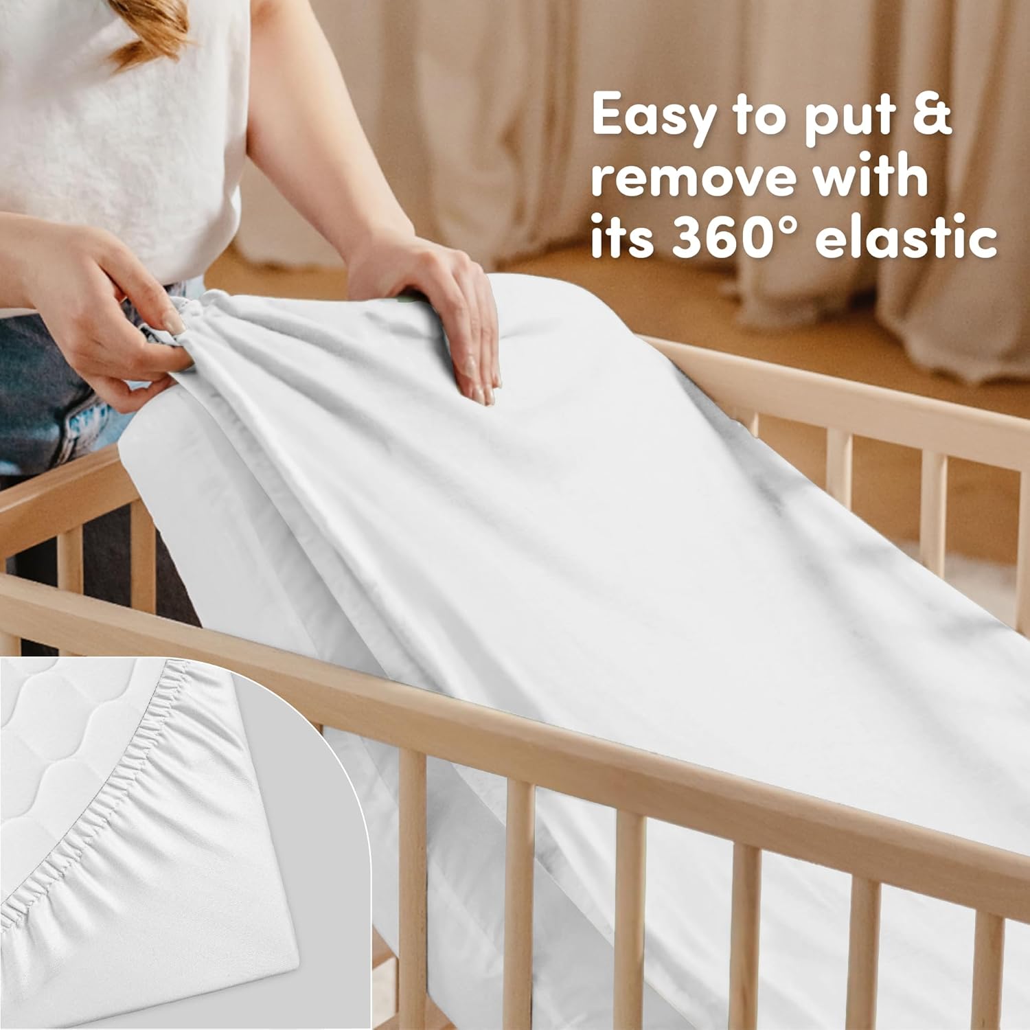 Sweety Fox 2-Pack Crib Sheets - Soft Jersey Cotton Fitted Sheets for Boys and Girls, Mini Crib