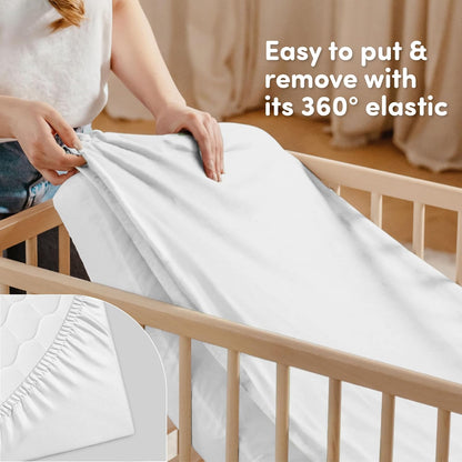 Sweety Fox 2-Pack Crib Sheets - Soft Jersey Cotton Fitted Sheets for Boys and Girls, Mini Crib